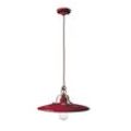 Licht-erlebnisse - Pendelleuchte Metall Keramik E27 rund d: 40 cm Bordeaux Shabby Antik Vintage Design Keramikleuchte