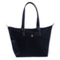 Shopper TOMMY HILFIGER "POPPY NEW TOTE" Gr. B/H/T: 47cm x 32cm x 14cm, blau (space blau) Damen Taschen