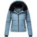 Steppjacke NAVAHOO "Mit Liebe XIV" Gr. L (40), blau Damen Jacken Warme gesteppte Winterjacke mit kuscheligem Kragen