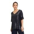 Shirtbluse VERA MONT "Vera Mont Blusenshirt mit Pailletten" Gr. 36, blau (night sky) Damen Blusen