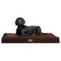 Tierlando ® OSCAR VISCO Orthopädische Hundematratze Kunstleder Velours Hundebett braun 1,2 m, 11 cm, 90 cm