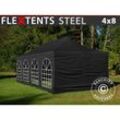 Dancover - Faltzelt Faltpavillon Wasserdicht FleXtents Steel 4x8m Schwarz,