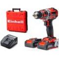 EINHELL Akku-Bohrschrauber "TE-CD 18/50 Li BL" Bohrmaschinen mit 2 Akkus 18V2,0Ah, Ladegerät und Aufbewahrungskoffer rot (rot-schwarz)