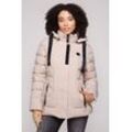 Steppjacke SOCCX, Damen, Gr. XXL, beige (light beige), Material: 100% Polyester, Futter: 100% Polyester, Füllung: 100% Polyester, unifarben, casual, lässig geschnitten normal, Langarm eingesetzt Rippbündchen, Jacken, mit Rippbündchen im Ärmel