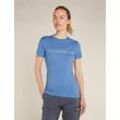 Icebreaker Merino 150 Tech Lite Short Sleeve T-Shirt Camping Lines - Frau - Baja - Größe XS