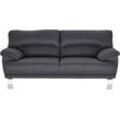 3-Sitzer TRENDMANUFAKTUR "Cecilia II, mit italienischem Design, tollen Details", grau (dunkelgrau), B:200cm H:87cm T:89cm, Struktur fein (100% Polyester), Microfaser Vintage (100% Polyester), Struktur (100% Polyester), Sofas, mit tollem Sitzkomfort und Designfuß