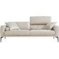 2,5-Sitzer EGOITALIANO "Masu, Designsofa mit erstklassigem Sitzkomfort", beige (cremeweiß), B:218cm H:95cm T:97cm, Leder u00bbBULLu00ab (echtes Rindsleder). Geschliffenes, pigmentiertes und behandeltes Rindsleder mit einer Dicke von 1, 3-1, 5 mm. Dieses Leder zeigt eine ziemlich weiche Hand mit einem halb undurchsichtigen Aussehen. Es handelt sich um ein geschütztes Leder. Eine leichte Deckschicht