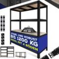 MASKO® Schwerlastregal Lagerregal Kellerregal 180x90x40cm, verstellbare Ablagen, MDF-Platten Regal aus Metall, Steckregal, Werkstattregal Stahlgestell Garage Werkbank