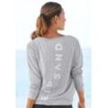 ELBSAND Langarmshirt 'Eltje' grau Gr. S für Damen. Rundhals und Logodruck. Figurumspielend. Nachhaltig.