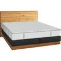 Boxspringbett ALINA "Clivia" Komplettbetten Gr. Struktur GBA, Liegefläche B/L: 180cm x 200cm Betthöhe: 41cm, Gewicht bis: 120 kg + 120 kg H4 + H4, 7-Zonen-Taschen-Federkernmatratze, schwarz (schwarz gba 10) Boxspringbett in verschiedenen Größen erhältlich