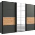 Schwebetürenschrank WIMEX "Barmbek Schlafzimmerschrank BESTSELLER Garderobenschrank", braun (graphit, artisan eiche nachbildung, spiegel), B:270cm H:208cm T:64cm, Spanplatte, Schränke, Kleiderschrank mit 2 Stoffboxen und 2 zusätzlichen Böden, Spiegeltür