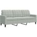 Vidaxl - 3-Sitzer-Sofa Hellgrau 180 cm Samt Grau