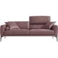 2,5-Sitzer EGOITALIANO "Masu, Designsofa mit erstklassigem Sitzkomfort", rosa (rose), B:218cm H:95cm T:97cm, Leder CAREZZA (echtes Rindsleder) ist ein Naturleder, dass die ursprünglichen Eigenschaften der Haut nicht verändert. Das Vorhandensein von verheilten Narben, Körnungsunterschiede, Falten, Adern, Unterschiede in den Farbtönen und andere Spuren, die die Natur auf diesen Fellen hinterlassen h