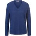 V-Pullover aus 100% Kaschmir include blau