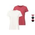 esmara® Damen T-Shirts, 2 Stück, figurbetont aus Stretchjersey