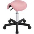 Yaheetech - Sattelhocker Rollhocker Drehhocker Praxishocker Arbeitshocker Bürohocker Sitzhocker Hocker mit Rollen höhenverstellbar drehbar, Rosa