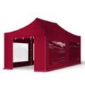 TOOLPORT 3x6m Stahl Faltpavillon, inkl. 4 Seitenteile, rot - (600081)