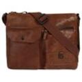 Umhängetasche SPIKES & SPARROW "SHOULDER BAG" Gr. B/H/T: 28cm x 24cm x 5cm onesize, braun (cognac) Damen Taschen echt Leder