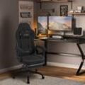 Gaming Stuhl Ergonomischer, Bürostuhl mit Taschenfederkissen, Drehstuhl mit Kopfkissen, Lendenkissen, Fußstütze, Tech-Stoff, 150 kg Belastbarkeit,