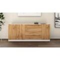 Sideboard BORCHARDT MÖBEL "Vaasa", weiß (weiß matt, eichefarben wotan), B:190cm H:79cm T:35cm, Holzwerkstoff, Sideboards, Breite 190 cm