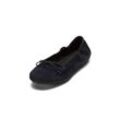 Ballerina MARC O'POLO "aus softem Veloursleder" Gr. 36, blau Damen, Schuhe