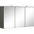 Spiegelschrank WELLTIME "Ohio", grau (graphit, graphit), B:120cm H:64cm T:20cm, Holzwerkstoff, Schränke, mit LED Beleuchtung