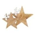 Deko Puzzle Star mit Renntier, 2-er Set