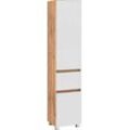 Hochschrank WELLTIME "Lucca", weiß (eichefarben, weiß, matt), B:40cm H:185cm T:35cm, Schränke, Bad-Hochschrank