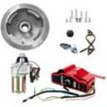 Schwungrad Elektrostarter-Set für Honda GX390 13 ps Motoren und Generatoren mit Magnetanlasser Schwungrad Zahnkranz Schlüsselkasten