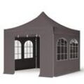 TOOLPORT 3x3m Aluminium Faltpavillon, inkl. 4 Seitenteile, dunkelgrau - (600149)