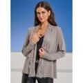 Cardigan HEINE Gr. 34, grau (taupe) Damen Strickjacken