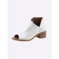 Sandalette ANDREA CONTI, Damen, Gr. 36, weiß, Leder, Glattleder, modisch, Schuhe Sommerboots Peeptoe Ankleboots