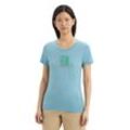 Icebreaker Merino Tech Lite II T-Shirt Wildflower Bloom - Frau - Astral Blue - Größe S