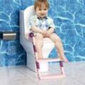 Vingo - wc Toilettensitz für Kleinkinder Töpfchen Toilettentrainer mit Treppe für Jungen und Mädchen Baby Rosa