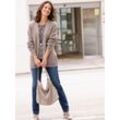 Cardigan INSPIRATIONEN Gr. 36, grau (taupe, meliert) Damen Strickjacken