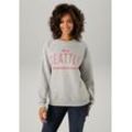 Sweatshirt ANISTON CASUAL Gr. 36, grau (hellgraumeliert, rot) Damen Sweatshirts mit gesticktem SEATTLE-Schriftzug - NEUE KOLLEKTION