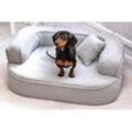 Tierlando ® LOTTE VISCO PLUS - Orthopädisches Hundesofa grau/ grau 80 cm, 30 cm, 60 cm