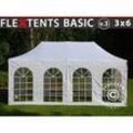 Dancover - Faltzelt Faltpavillon Wasserdicht FleXtents Basic v.3, 3x6m Weiß,