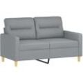 2-Sitzer-Sofa Hellgrau 120 cm Stoff vidaXL