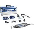 DREMEL Elektro-Multifunktionswerkzeug "DREMEL 4250 (4250-6/128)" Multifunktionswerkzeug-Maschinen 6x Vorsatzgeräte, 128x Zubehör bunt (silberfarben, schwarz, blau)