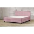 Emma One Boxspringbett - rosa - 200x200 cm - schwarze Füße