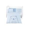 Kikkaboo Babybettwäsche Bär 6-tlg. Decke 135 x 95 Kissen 45 x 35 Laken 120 x 60 blau