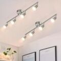 Led Deckenstrahler 4 Flammig Wohnzimmer 2er - Deckenleuchte Modern Deckenlampe GU10 Deckenspot Schwenkbar 330°Drehbar Spot Strahler Lampe Edelstahl