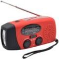 Meterk - Notfallradio, Handkurbel, Solar-Wetterradio, 2000 mAh, am/fm, Notfall-Wetterradio, tragbare Powerbank mit Solaraufladung, Handkurbel und