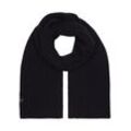 Schal CALVIN KLEIN JEANS "MONO LOGO PATCH SCARF RUB" schwarz (black) Damen Modetücher mit Logopatch