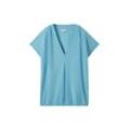 TOM TAILOR Damen T-Shirt mit Lochmuster, blau, Uni, Gr. XL