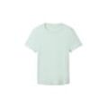 TOM TAILOR Damen Basic T-Shirt mit Rundhalsausschnitt, grün, Uni, Gr. XL