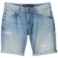 TOM TAILOR DENIM Herren Regular Shorts mit recycelter Baumwolle, blau, Uni, Gr. M