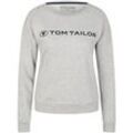 TOM TAILOR Damen Sweatshirt mit Logo-Print, grau, Gr. 42