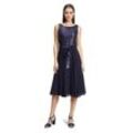 Cocktailkleid VERA MONT "Vera Mont mit Gürtel" Gr. 44, Normalgrößen, blau (patch dark blue, blue) Damen Kleider Materialmix